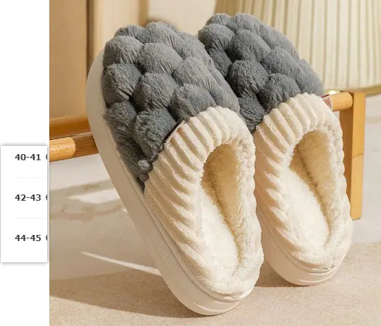 Men's And Women's Fashion Household Indoor Warm Non-slip Plush Slippers